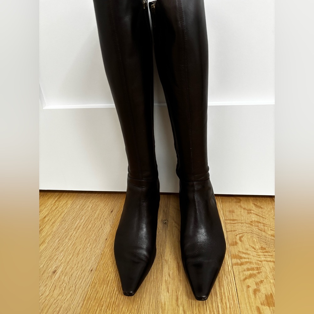 Knee-length dark brown Women's Boots